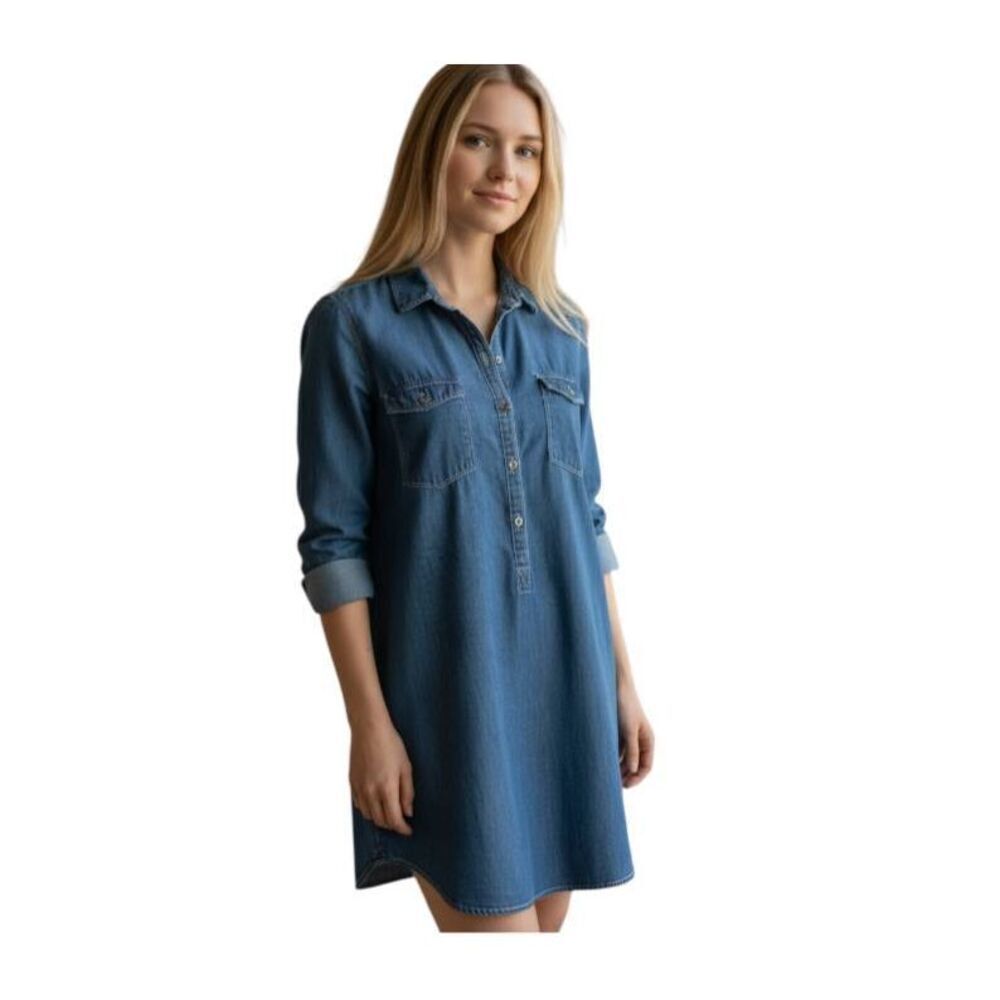 GIRL KRAZY DENIM SHIRT DRESS SZ.M GUC.
